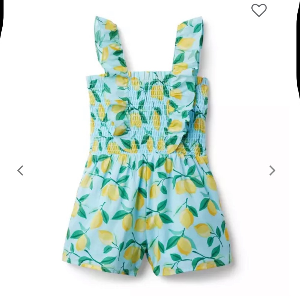 Lemon Print Smocked Ruffle Romper 🍋